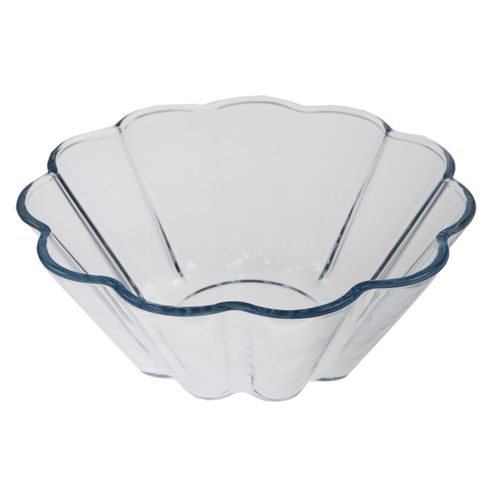 Vas rotund pentru prajituri, sticla termorezistenta, transparent, D 21.8 cm