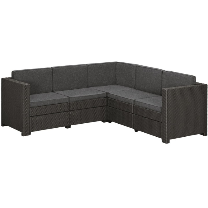 Set mobilier gradina fara masa graphite Keter Provence, doua canapele