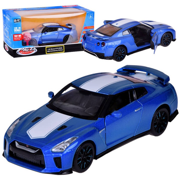 Kék színű Nissan GT-R játékautó