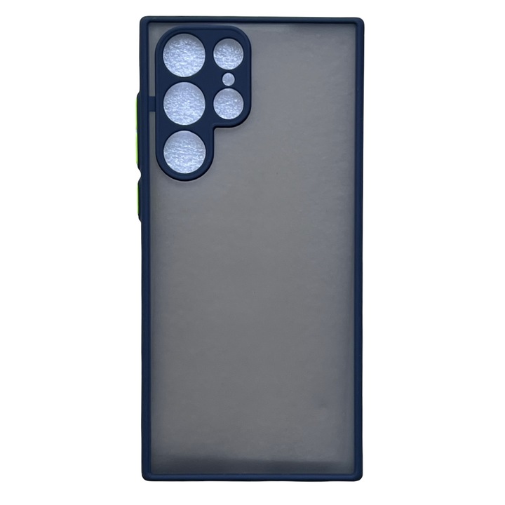Калъф, За Samsung Galaxy S22 Ultra 5G, Защита на камерата, Матово покритие, Син