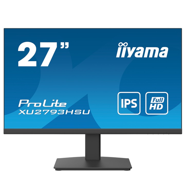 Monitor iiyama XU2793HSU-B4, 1920x1080 Full HD, 27", 16:9, 75 Hz, 4 ms, D-Sub (VGA) x1 DisplayPort x1 HDMI x1, clasa E