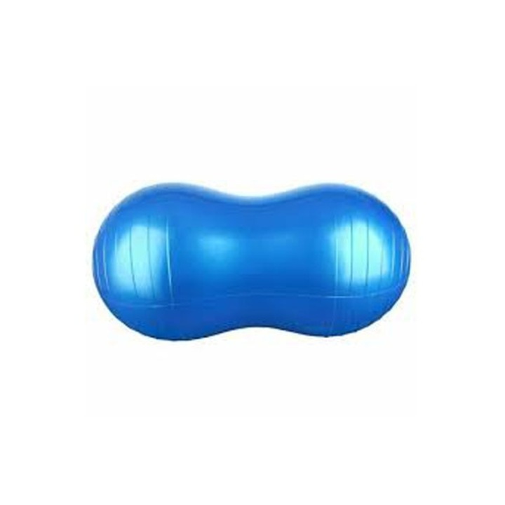 Фитнес топка тип лешник за упражнения, Синя, Диаметър 70 см x Дължина 115 см