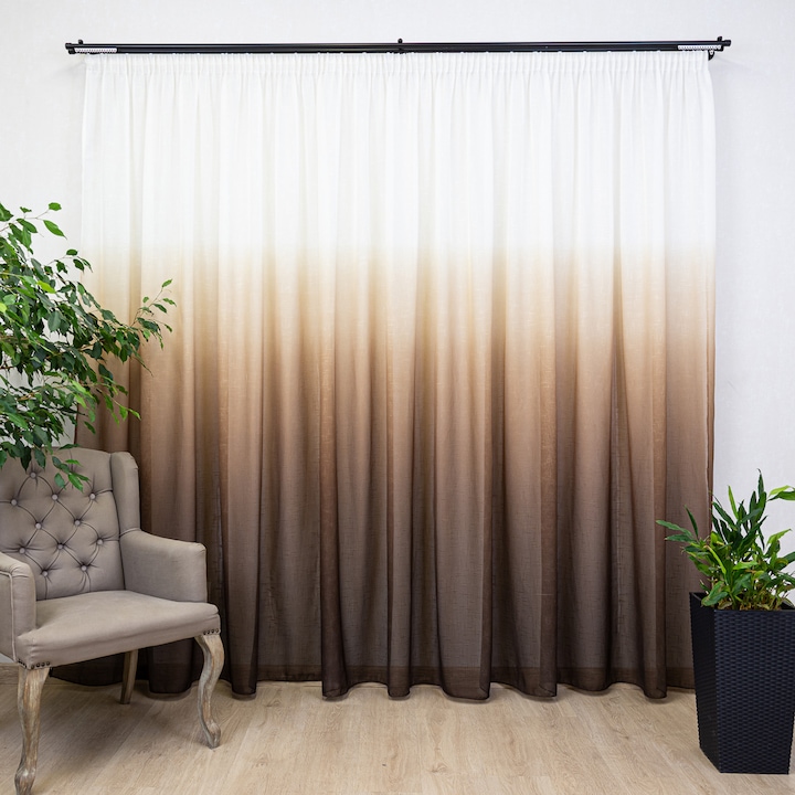 Перде Hiko Degradee 200x245см, с подплата, кафяво