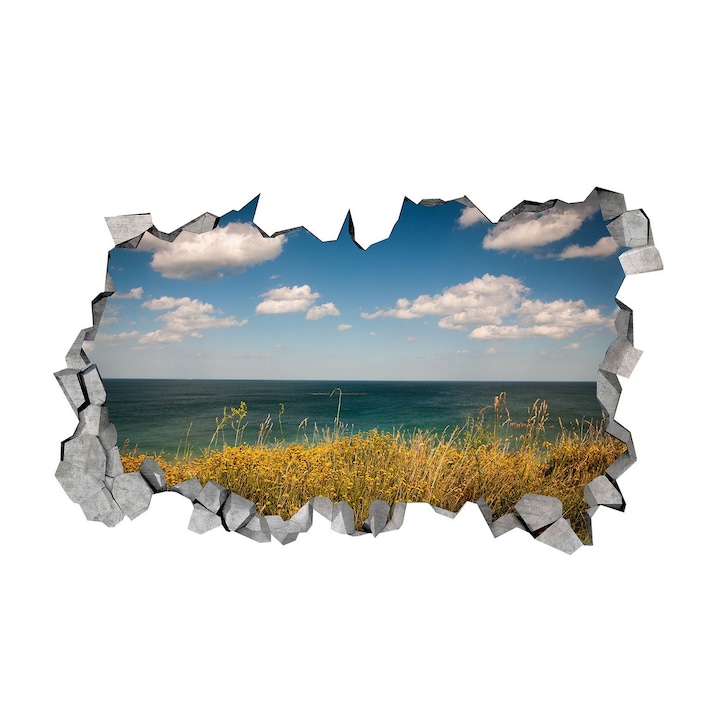 Dekorációs matrica, lyuk a falban 3D, óceán, 85 cm, 163STK-2