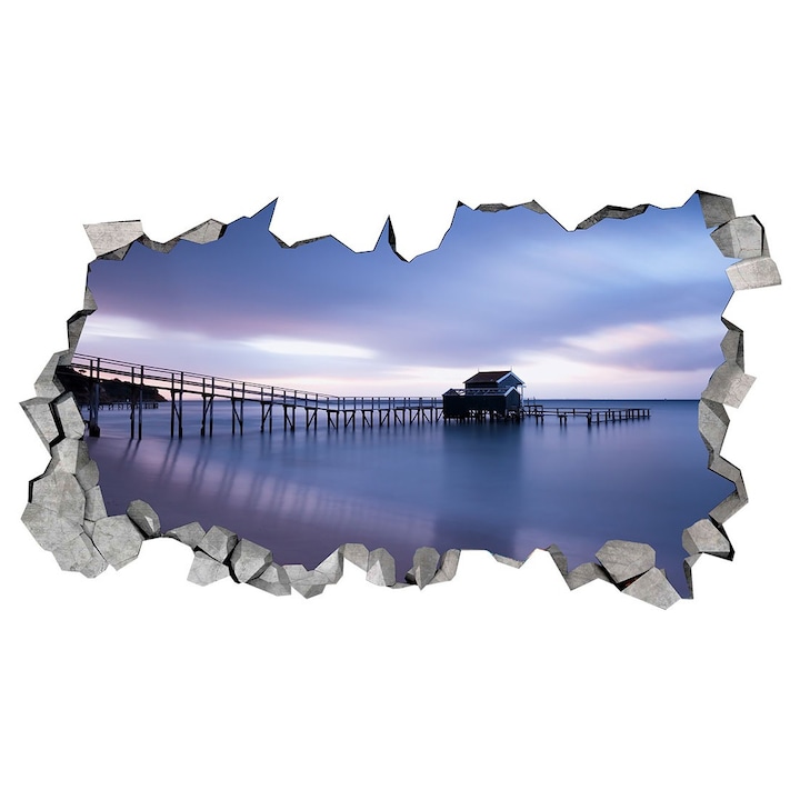 Dekorációs matrica, lyuk a falban 3D, Beach, 85 cm, 168STK-1