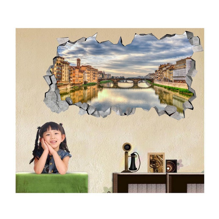 Dekorációs matrica, lyuk a falban 3D, Pod, 85 cm, 170STK-1