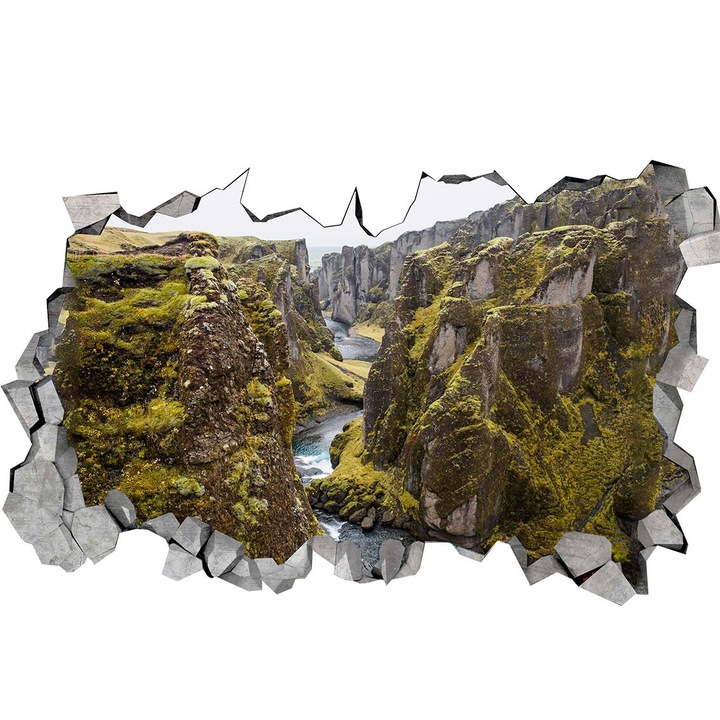Dekorációs matrica, lyuk a falban 3D, Canyon, 85 cm, 172STK-1