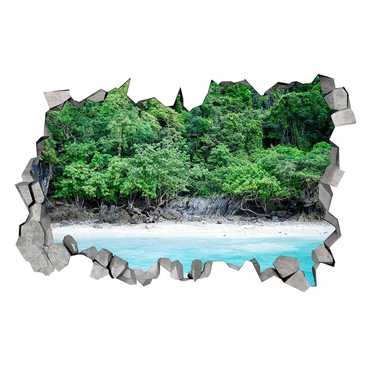 Dekorációs matrica, lyuk a falban 3D, Forest, 85 cm, 182STK-1