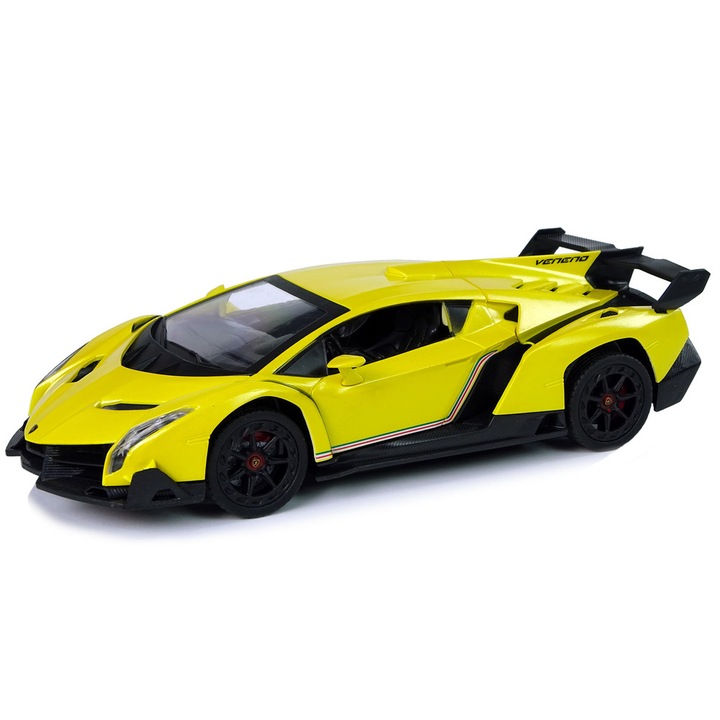 Lamborghini Veneno galben cu telecomanda Leantoys, efecte de sunet si lumina
