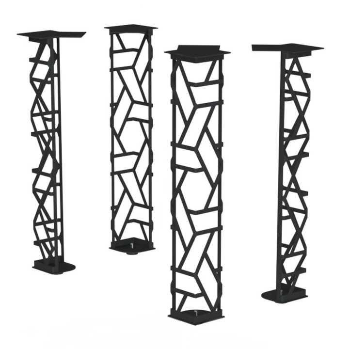 Set 4 bucati picior de masa, dimensiune 100x100x710mm, grosime tabla 3mm, vopsit in camp electrostatic