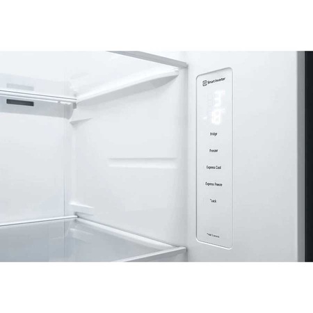 Side by side LG GSBV70PZTM, 655 l, Clasa F, No Frost, Door Cooling, LinearCooling, Compresor Inverter Linear, Smart Diagnosis, Argintiu