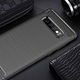 Szilikon tok Samsung Galaxy S10+ Plus készülékhez, TPU Ultra Protect Slim Anti-Shock, szénszálas, fekete