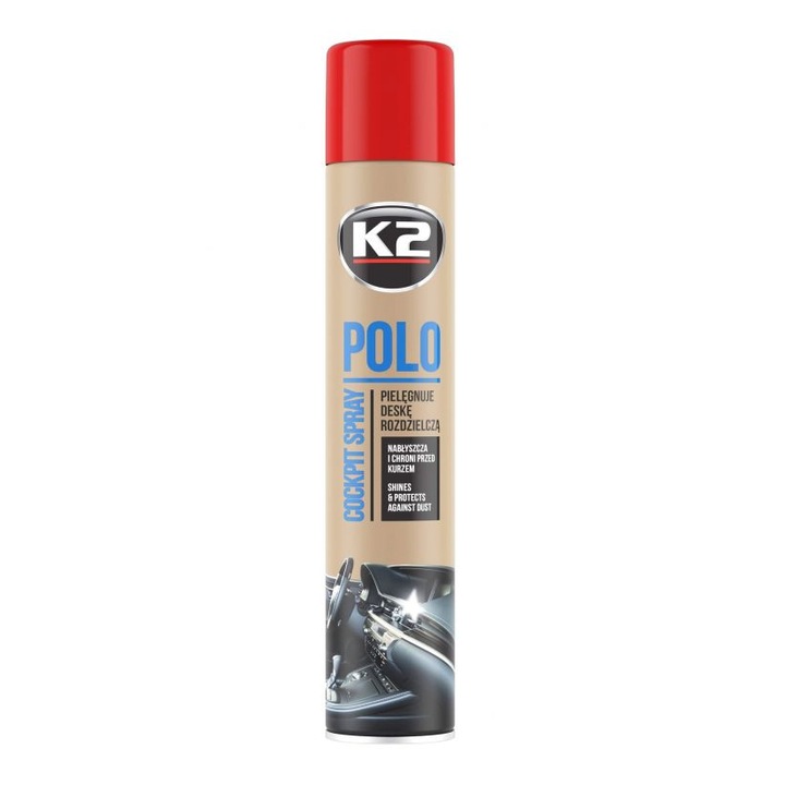Szilikon spray műszerfalra Polo K2 750ml, Eper