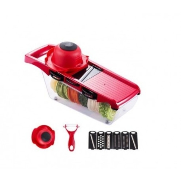 Razatoare Si Feliator FOXMAG24, Legume/Fructe, 6 in 1, rosu