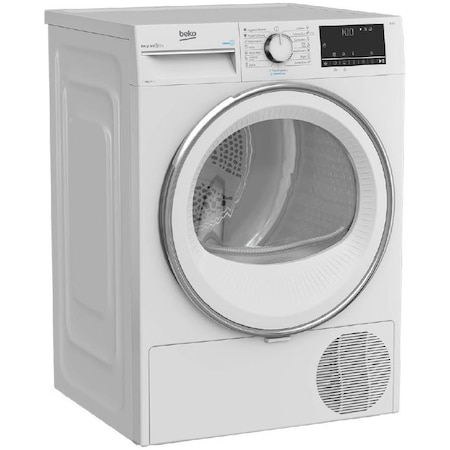 Uscator de rufe Beko B3T41242, 7 kg, Clasa A+++, Pompa de caldura Eco Gentle, Aquawave, Optisense, Alb