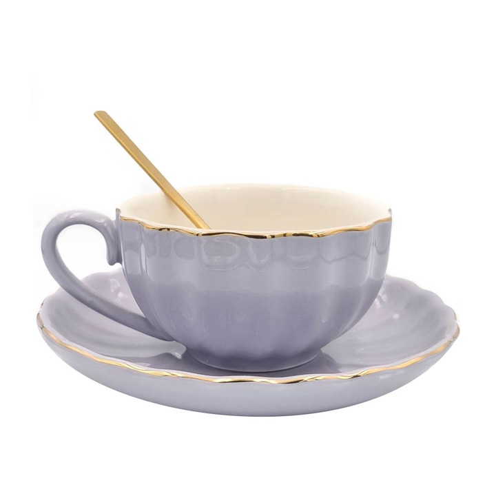 Set Ceasca, Farfurie si Lingurita, STYLE Mov