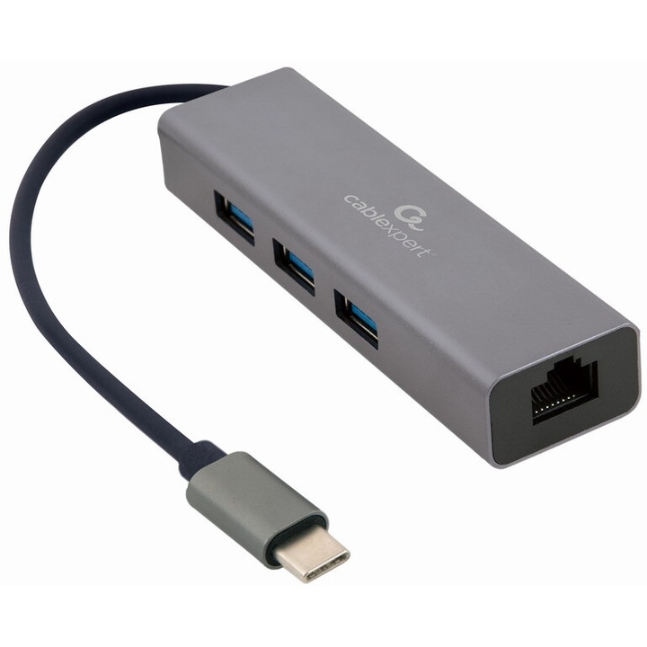 Адаптер Gembird A-CMU3-LAN-01, USB-C, LAN, 3xUSB 3.1