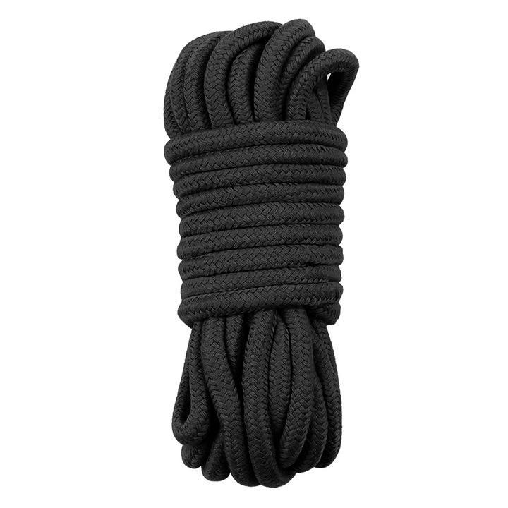 Sfoara Bondage, Lovetoy, Fetish Bondage Rope, bumbac negru, 10 m