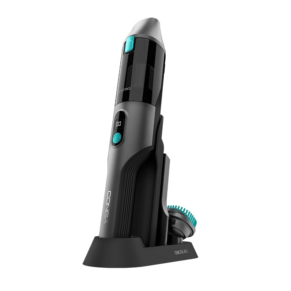 Aspirator de mana Cecotec Conga Rockstar Micro Clean&Car 15000. Motor digital fara perii de 200 W si aspiratie de 20 kPa