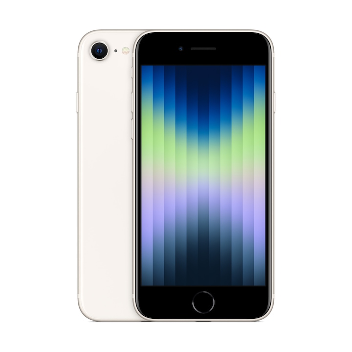 Мобилен телефон Apple iPhone SE 2022, независим от карта, 256GB, 5G, Starlight