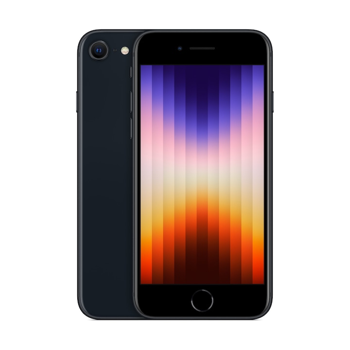 Мобилен телефон Apple iPhone SE 2022, независим от картата, 256 GB, 5G, среднощен черен