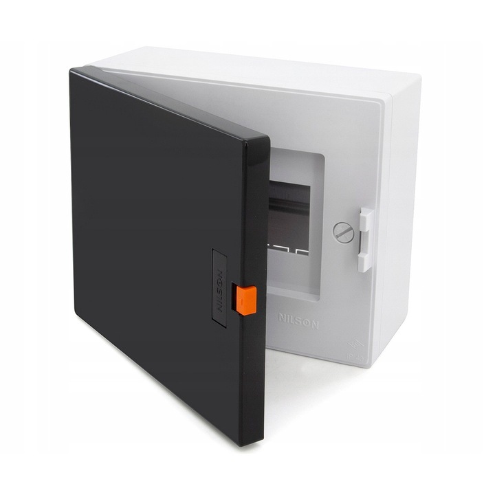 Cutie electrica de podea 1x6, 6 Module, Nivelare cu bula de aer, IP40, IK07, Plastic, Negru/ Alb