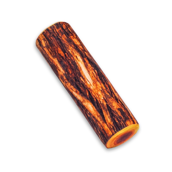 Декоративна възглавница с принт Дървено пънче, Цилиндрична форма, Ø 13см, 100% полиестер, Дървесен цвят