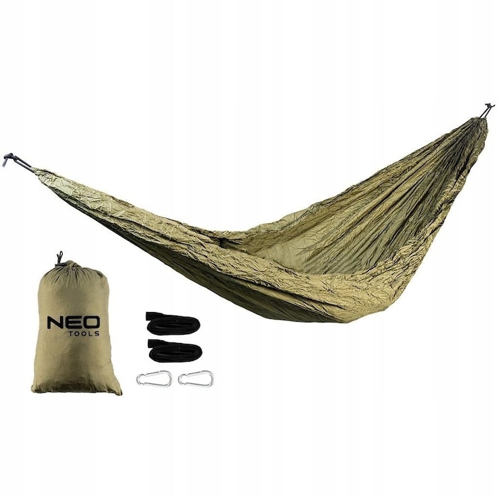 Хамак NEO Survival, Тъмнозелен, 200 кг, 330x140 см