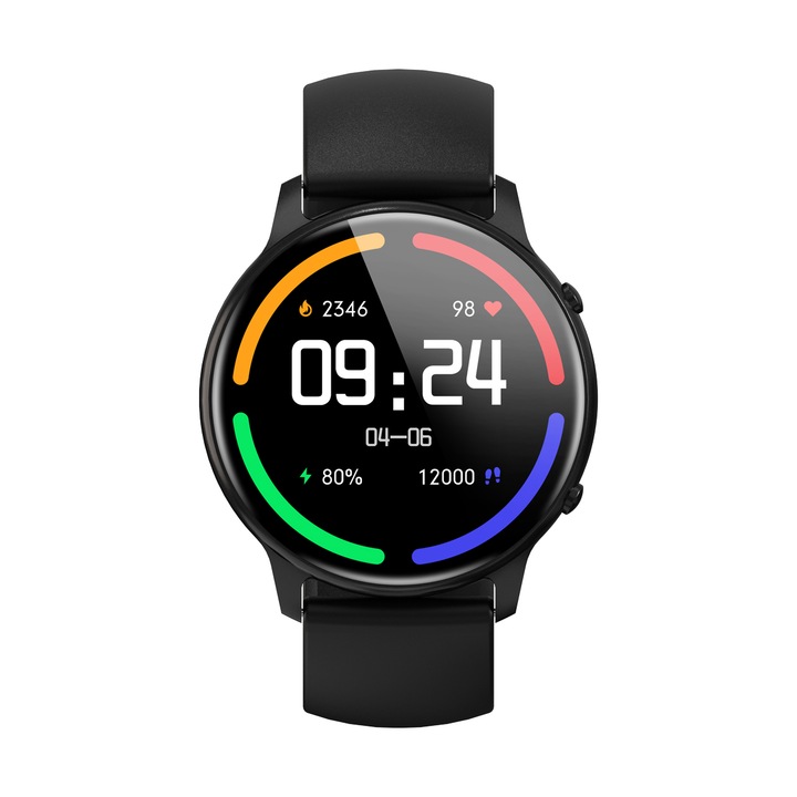 Ceas SmartWatch ISP LikeSmart​​​​​​​ eXtremeFiT Pro, Ultra Thin, 1.28", Oximetru SpO2, Notificari Apel si Retele Sociale, Monitorizare Ritm Cardiac si Tensiune Arteriala, Warm Black
