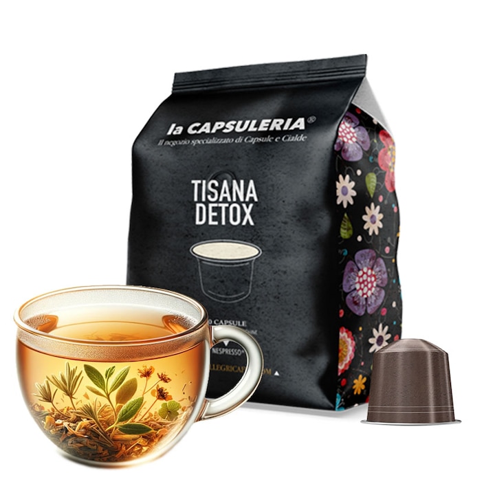 Ceai de Plante Detoxifiant, 100 capsule compatibile Nespresso, La Capsuleria