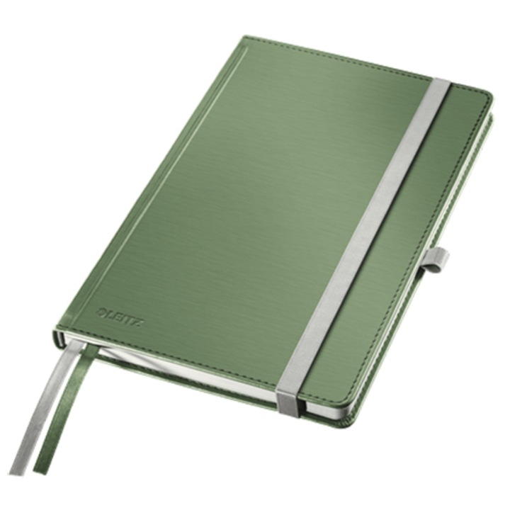 Caiet Leitz Style, A5, In carouri, Hardcover, Verde olive