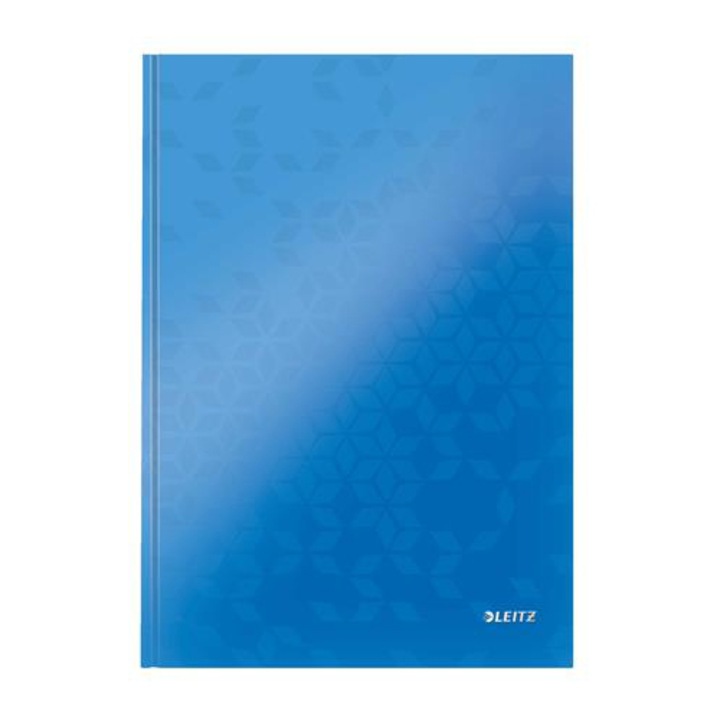 Caiet Leitz "Wow" A4, 80 de file, copertă rigidă, pătrățele, albastru