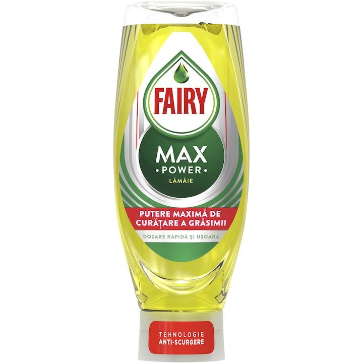Препарат за съдове Fairy MaxPower Lemon, 650 мл