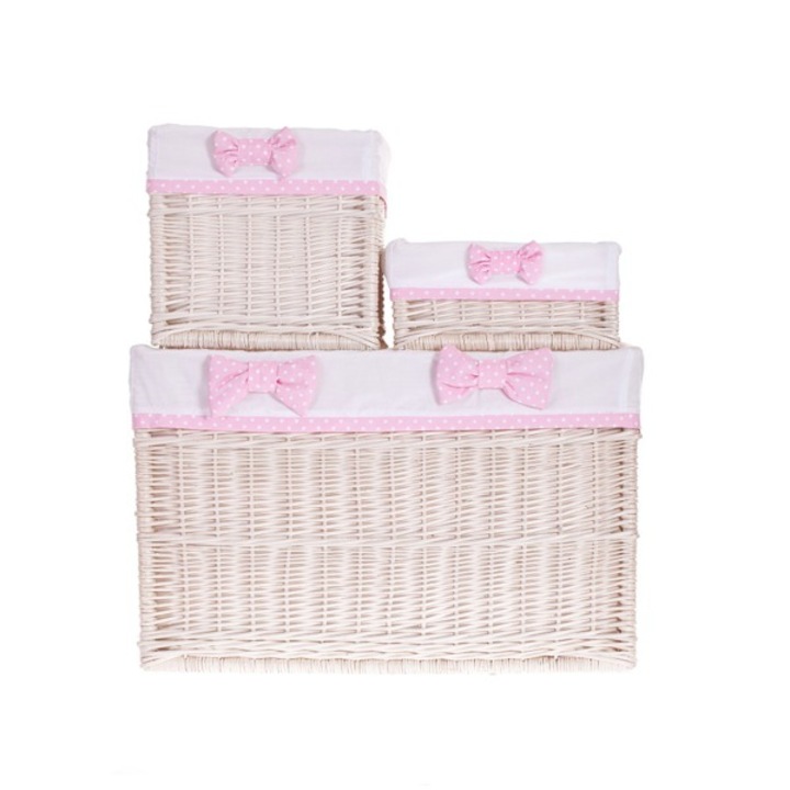 Set 3 cosuri depozitare, The Wicker Stories, Rachita, Alb