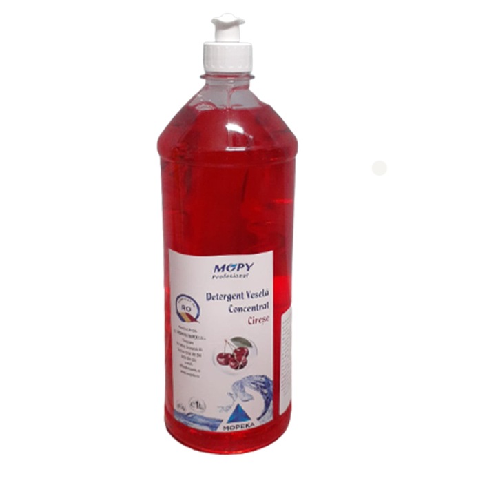 Detergent Concentrat pentru Vesela, MOPEKA, cu cirese, push-pull, 1l