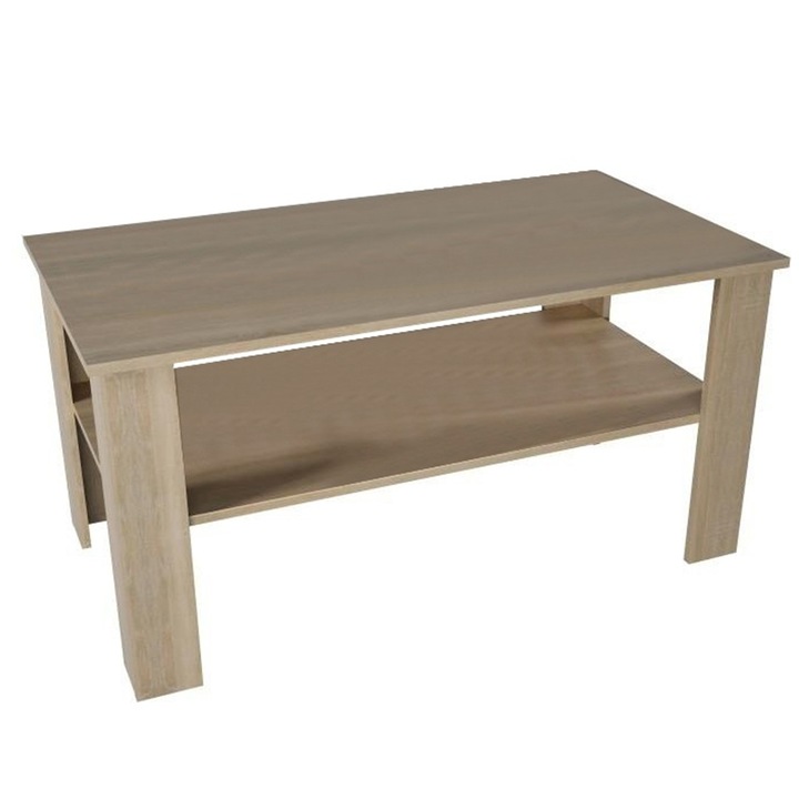 Маса за кафе DacEnergy©, изработена от ПДЧ, ABS кант, изчистен дизайн, правоъгълна форма, 110 x 55 x 60 см, дъб сонома