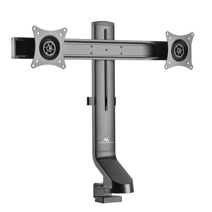 Стойка за два монитора Maclean MC-854, 17-27", 14kg, VESA, 75x75, 100x100, съвместима с MC-848 и MC-849