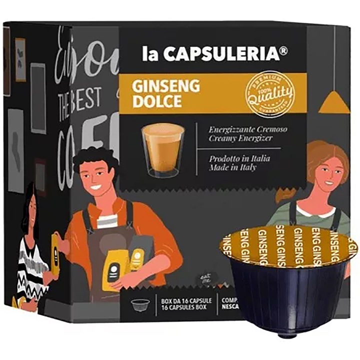 Set 96 capsule Ginseng Dulce, compatibile Nescafe Dolce Gusto, La CAPSULERIA