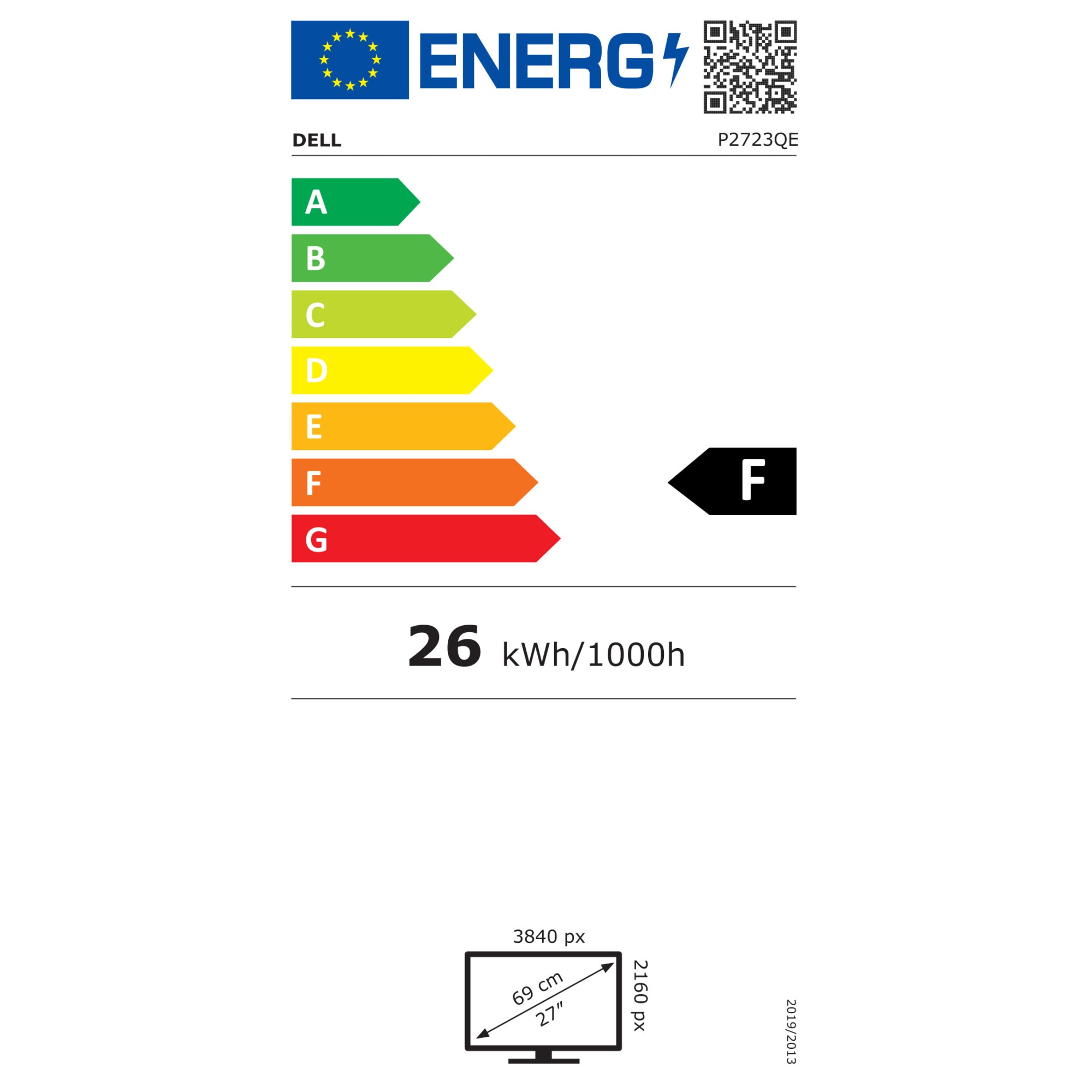 Ecran DELL P2723H LED display 68,6 cm (27) FHD