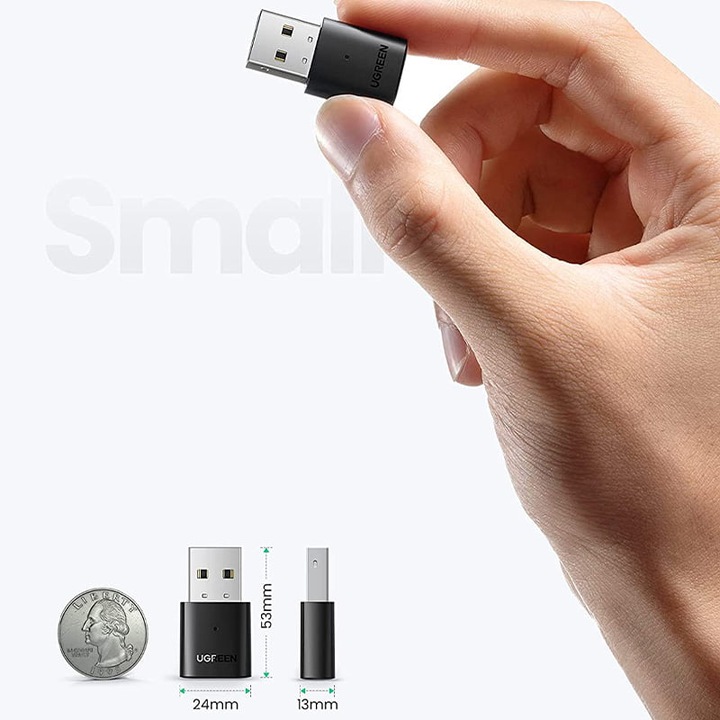 Ugreen 80889 CM390 Bluetooth 5.0 USB adapter, fekete