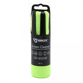 Solutie pentru curatat TV + microfibra verde, SBOX, CS-5005, 150ml Solutie pentru curatat TV + microfibra verde, SBOX, CS-5005, 150ml