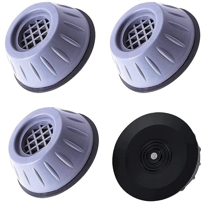 Set de 4 picioruse Tiessa®, anti-zgomot si antiderapante, suporti amortizare vibratii masina de spalat, amortizoare uscator de rufe, frigider