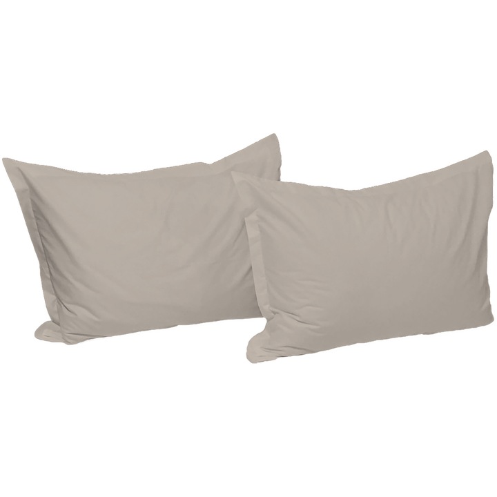 Set doua huse de perna, 50X70cm, gri, din colectia "Monocrom" din bumbac ranforce, by Liz Line - SPR50/7026