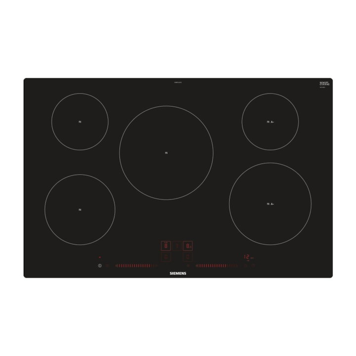 Котлон за вграждане Siemens EH801LVC1E, индукционен, 5 зони за готвене, 70.2 см, черен