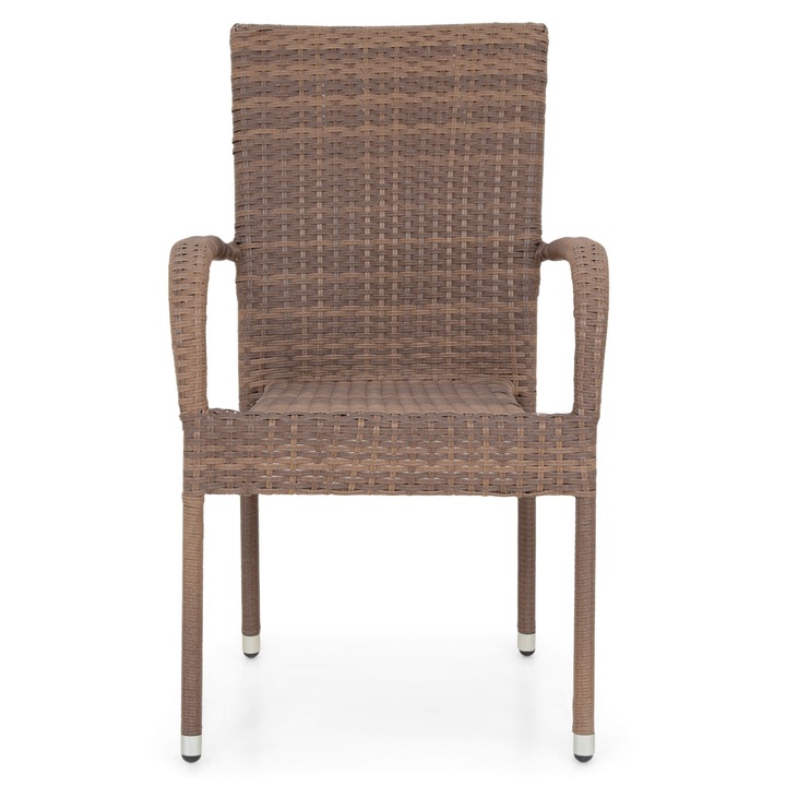 Scaun suprapozabil gradina/terasa, Maison Mex Amaya, 56,5 x 63 x 95cm, maro
