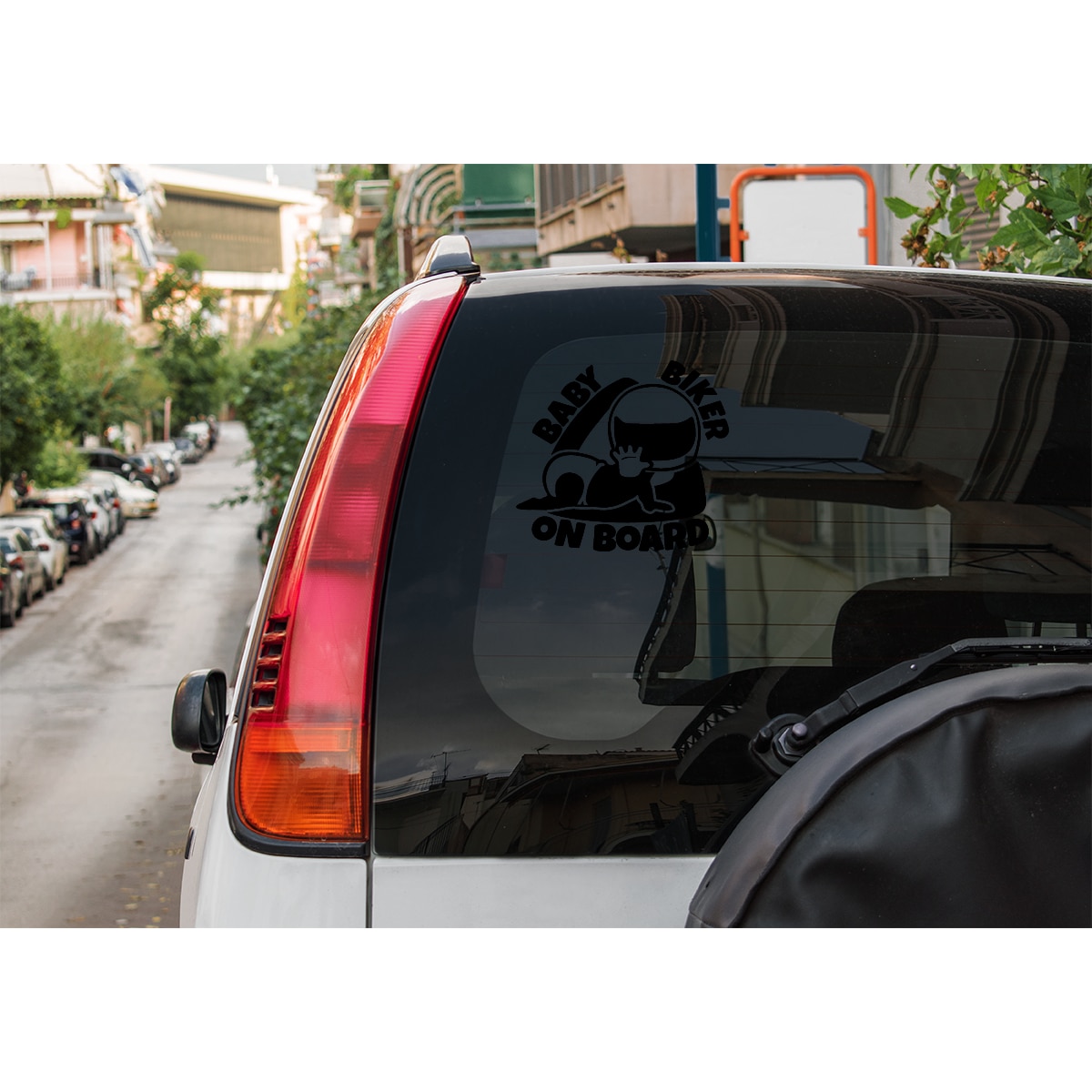 Sticker auto ''Baby biker on board'', 17x17 cm, Negru - eMAG.ro