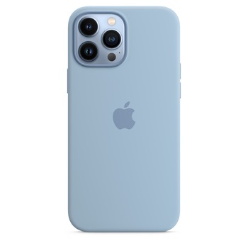 Husa de protectie Apple Silicone Case with MagSafe pentru iPhone 13 Pro Max, Blue Fog Husa de protectie Apple Silicone Case with MagSafe pentru iPhone 13 Pro Max, Blue Fog