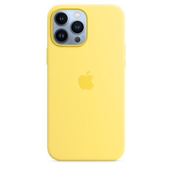 Husa de protectie Apple Silicone Case with MagSafe pentru iPhone 13 Pro Max, Lemon Zest Husa de protectie Apple Silicone Case with MagSafe pentru iPhone 13 Pro Max, Lemon Zest