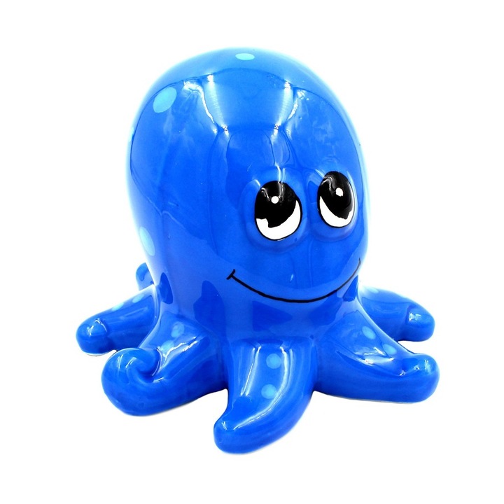 Pusculita din ceramica, Deluxebase, model caracatita albastra