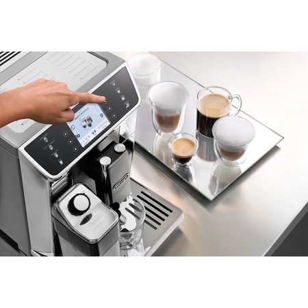 Espressor automat De'Longhi Primadonna Elite ECAM 650.55,MS, Carafa pentru lapte, Sistem LatteCrema, Rasnita cu 13 setari, Coffee Link App, 2l, 1450 W, 19 bar, Argintiu